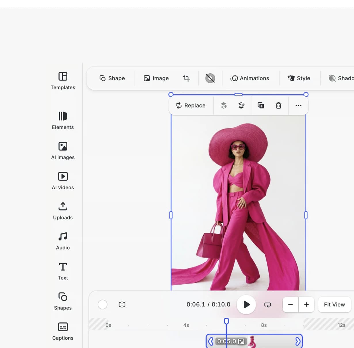 Fashion visual editing canvas with smart creative tools